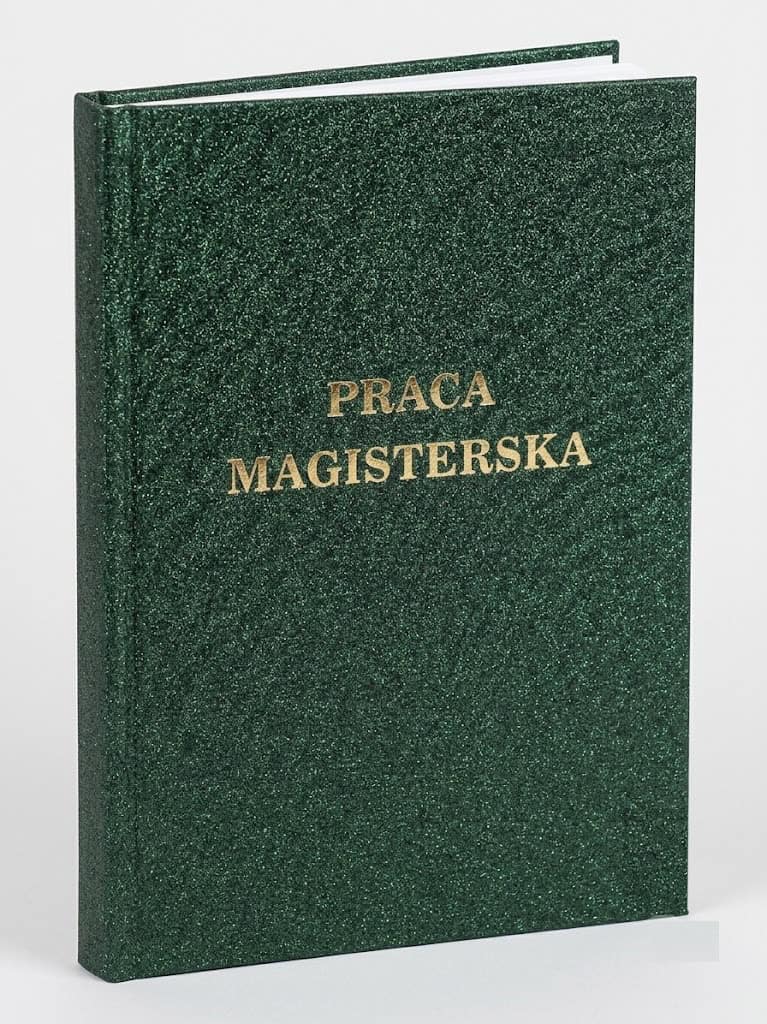 Oprawa Praca Magisterska ciemno zielona broktowa