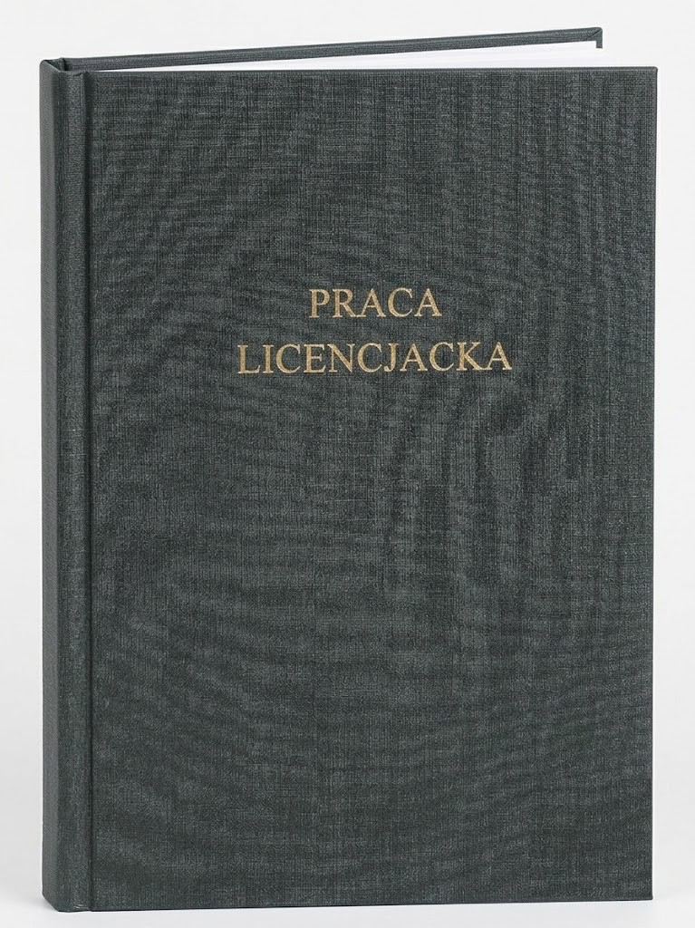 okładka Praca licencjacka ciemno zielona brokat