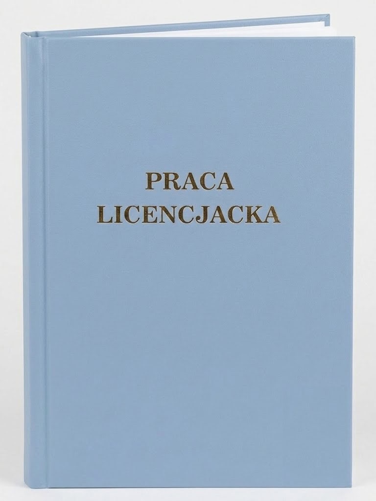 okładka Praca licencjacka jasno niebieska