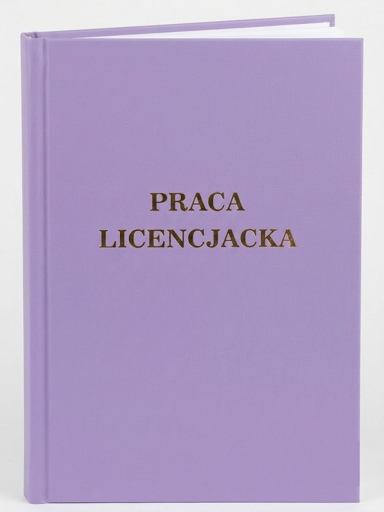 okładka Praca licencjacka kolor fioletowy
