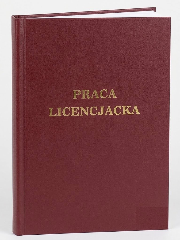 okładka oprawa Praca licencjacka bordowa