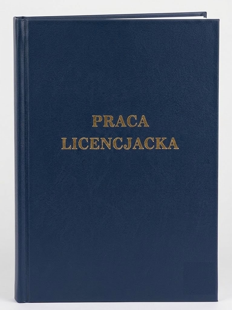 okładka oprawa Praca licencjacka granatowa