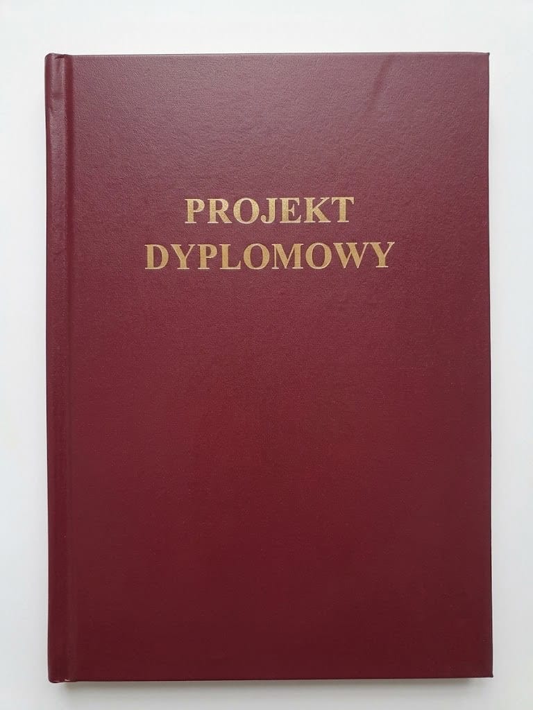 okładka projekt dyplomowy kolor bordowy