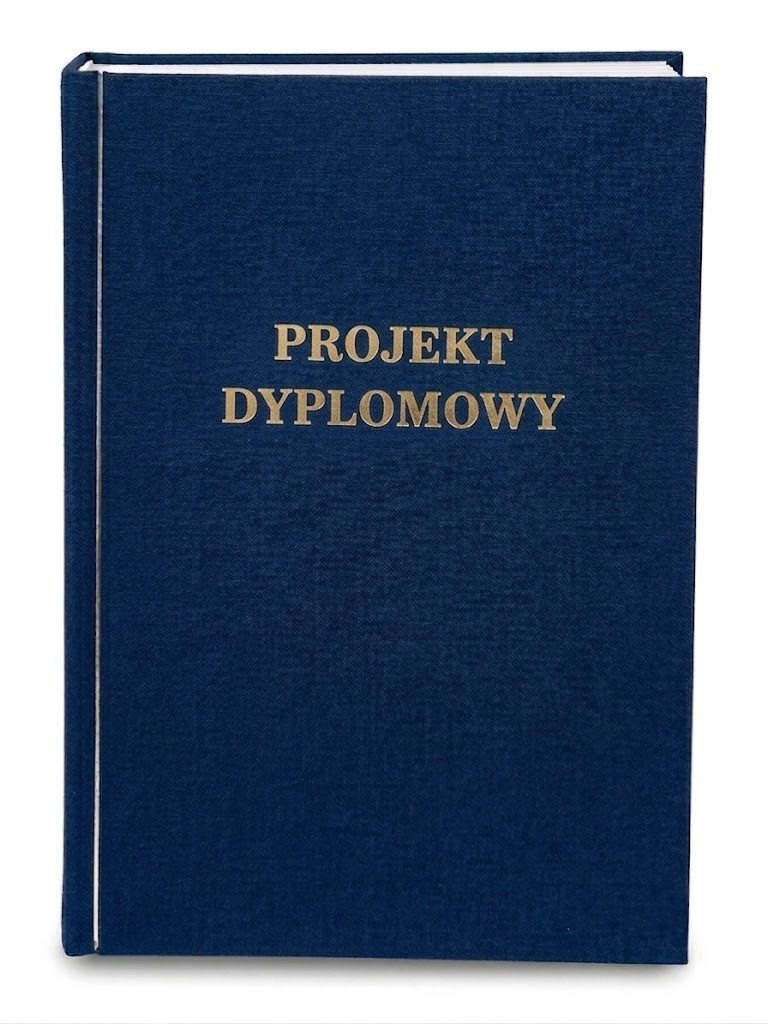 okładka projekt dyplomowy kolor granatowy