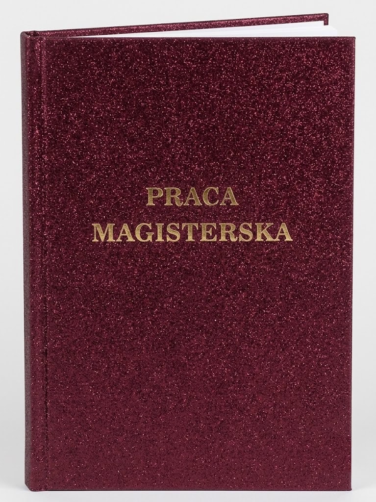 oprawa pracy magisterskiej brokatowa bordowa