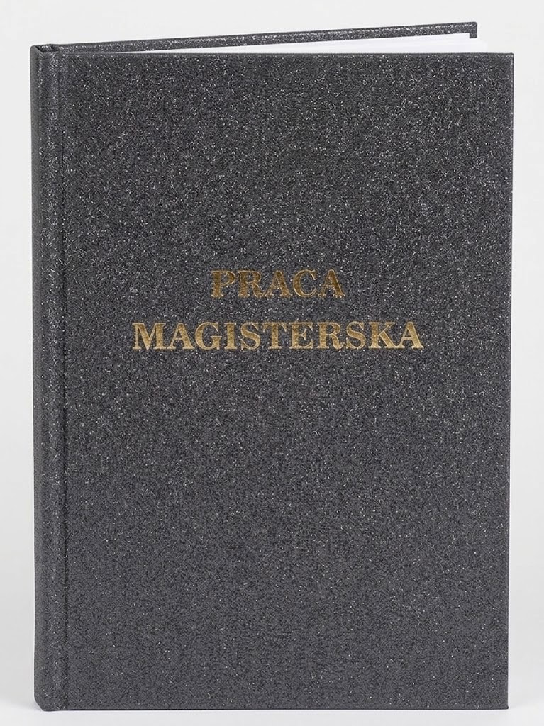 oprawa pracy magisterskiej brokatowa ciemna