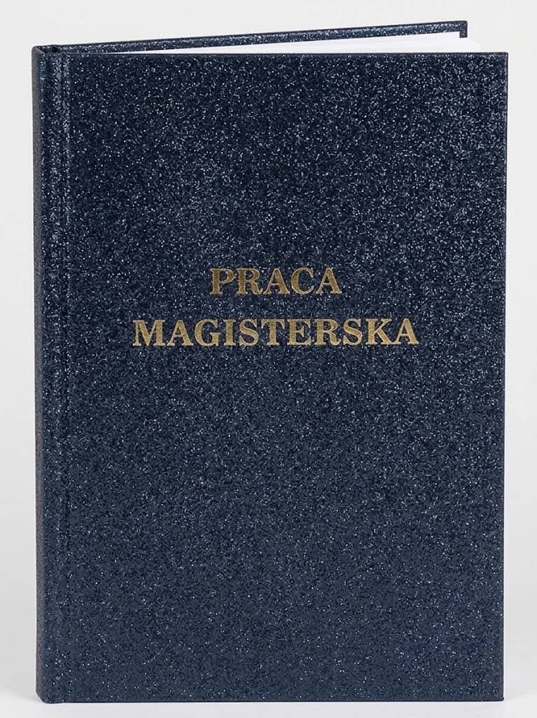 oprawa pracy magisterskiej brokatowa granatowa