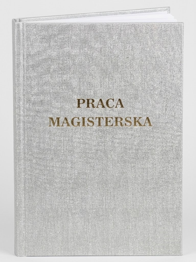 oprawa pracy magisterskiej kolor metalic brokatowa jasna