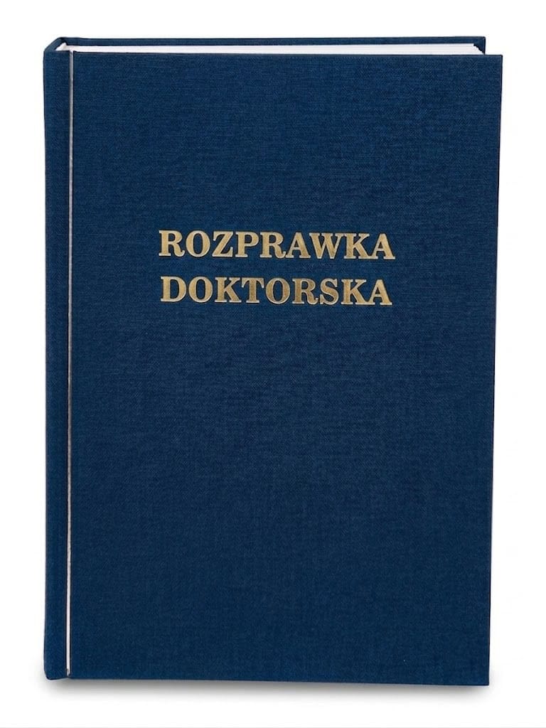oprawa rozprawy doktorskiej kolor granatowy